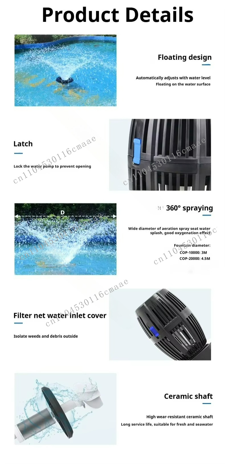 COP-20000 40000L/h LED drijven - Farm Pond Liner recensie en prijs